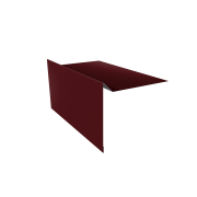 Планка ветровая для мягкой кровли простая 100х20х100 0,5 Satin с пленкой RAL 3005 красное вино (3м)