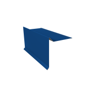 Планка ветровая с отгибом для мягкой кровли 100х20х70 0,5 Satin с пленкой RAL 5005 сигнальный синий (2м)