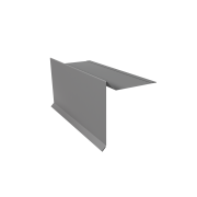 Планка ветровая с отгибом для мягкой кровли 100х20х70 0,5 Satin с пленкой RAL 9006бело-алюминиевый (2м)