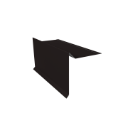 Планка ветровая с отгибом для мягкой кровли 100х20х70 0,5 Satin с пленкой RAL 9005 черный (3м)