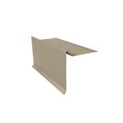 Планка ветровая с отгибом для мягкой кровли 100х20х70 0,5 Satin с пленкой RAL 1015 светлая слоновая кость (2м)