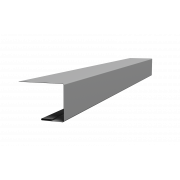 Планка завершающая фальц 0,45 PE с пленкой RAL 9006бело-алюминиевый (2м)