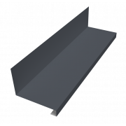 Планка примыкание нижнее к трубе фальц Grand Line 0,5 Satin с пленкой RAL 7024 мокрый асфальт (3м)