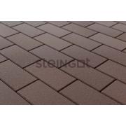 Плитка тротуарная Steingot Моноцвет Прямоугольник (фаска 1,5мм) 200х100х60мм темно-коричневый частичный прокрас