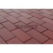 Плитка тротуарная Steingot Моноцвет Прямоугольник (фаска 1,5мм) 200х100х60мм темно-красный частичный прокрас