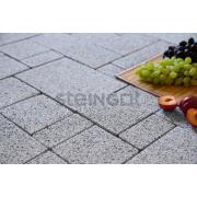 Плитка тротуарная Steingot Granit Premium Бавария высота 60мм Bianco Nero частичный прокрас