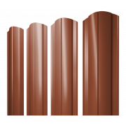 Штакетник Круглый фигурный 0,45 Drap TX RAL 8004 терракота