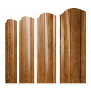 Штакетник Круглый фигурный 0,45 Print-Double Premium Golden Wood