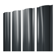 Штакетник Круглый с прямым резом 0,45 PE RAL 7016 антрацитово-серый