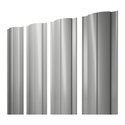Штакетник Круглый с прямым резом 0,45 PE RAL 9006бело-алюминиевый