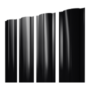 Штакетник Круглый с прямым резом 0,45 PE RAL 9005 черный