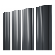 Штакетник Круглый с прямым резом 0,4 PE-Double RAL 7024 мокрый асфальт