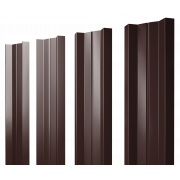 Штакетник М-образный А с прямым резом 0,5 GreenCoat Pural BT RR 887 шоколадно-коричневый (RAL 8017 шоколад)