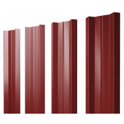 Штакетник М-образный А с прямым резом 0,45 PE RAL 3011 коричнево-красный