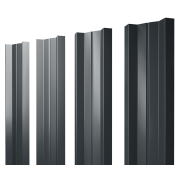 Штакетник М-образный А с прямым резом 0,45 PE RAL 7016 антрацитово-серый