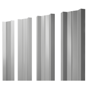 Штакетник М-образный А с прямым резом 0,45 PE RAL 9006бело-алюминиевый