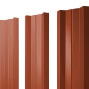 Штакетник М-образный А с прямым резом 0,45 PE RAL 8004 терракота