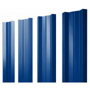 Штакетник М-образный А с прямым резом 0,45 PE RAL 5002 ультрамариново-синий
