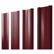 Штакетник М-образный А с прямым резом 0,45 PE-Double RAL 3005 красное вино