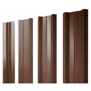Штакетник М-образный А с прямым резом 0,45 Print Elite Choco Wood TwinColor
