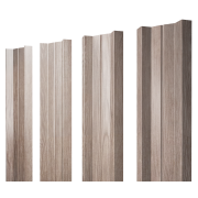 Штакетник М-образный А с прямым резом 0,45 Print Elite White Wood TwinColor