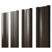 Штакетник М-образный А с прямым резом 0,5 Satin Matt RR 32 темно-коричневый