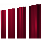 Штакетник М-образный В с прямым резом 0,45 PE RAL 3003 рубиново-красный