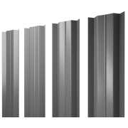Штакетник М-образный В с прямым резом 0,45 PE RAL 9006бело-алюминиевый