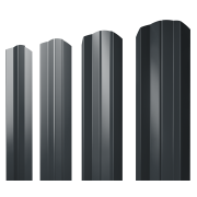 Штакетник М-образный А фигурный 0,5 Drap TX RAL 7016 антрацитово-серый