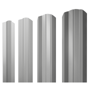 Штакетник М-образный А фигурный 0,45 PE RAL 9006бело-алюминиевый
