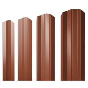 Штакетник М-образный А фигурный 0,45 PE RAL 8004 терракота