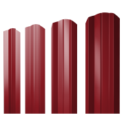 Штакетник М-образный А фигурный 0,45 PE RAL 3003 рубиново-красный