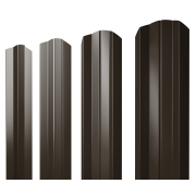 Штакетник М-образный А фигурный 0,45 PE-Double RR 32 темно-коричневый