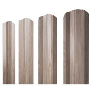 Штакетник М-образный А фигурный 0,45 Print Elite White Wood TwinColor