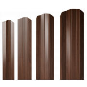 Штакетник М-образный А фигурный 0,45 Print Elite Choco Wood TwinColor
