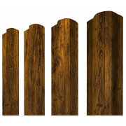 Штакетник М-образный А фигурный 0,4 Print Premium Golden Wood Fresh TwinColor