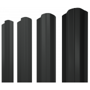 Штакетник М-образный B фигурный 0,45 PE-Double RAL 7016 антрацитово-серый
