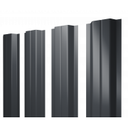Штакетник П-образный A с прямым резом 0,5 Drap TX RAL 7024 мокрый асфальт