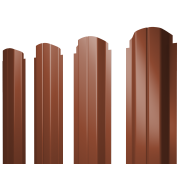 Штакетник П-образный А фигурный 0,45 Drap TX RAL 8004 терракота