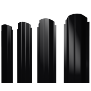 Штакетник П-образный A фигурный 0,5 Drap TX RAL 9005 черный