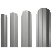 Штакетник П-образный А фигурный 0,45 PE RAL 9006бело-алюминиевый
