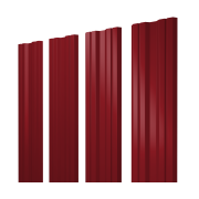 Штакетник П-образный А фигурный 0,45 PE RAL 3003 рубиново-красный