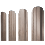 Штакетник П-образный А фигурный 0,45 Print Elite White Wood TwinColor