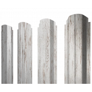 Штакетник П-образный А фигурный 0,45 Print Elite Snow Wood TwinColor