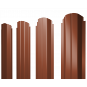 Штакетник П-образный А фигурный 0,5 Satin RAL 8004 терракота