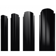 Штакетник П-образный А фигурный 0,5 Velur X RAL 9005 черный