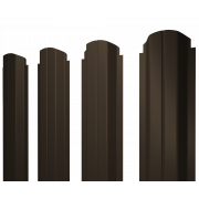 Штакетник П-образный А фигурный 0,5 Velur X RR 32 темно-коричневый