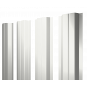 Штакетник П-образный A с прямым резом 0,45 PE-Double RAL 9003 сигнальный белый
