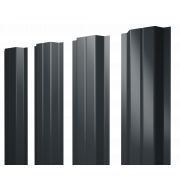 Штакетник П-образный A с прямым резом 0,45 PE-Double RAL 7016 антрацитово-серый