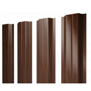Штакетник П-образный A с прямым резом 0,45 Print Elite Choco Wood TwinColor